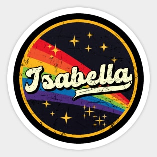 Isabella // Rainbow In Space Vintage Grunge-Style Sticker